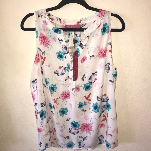 rose & thyme Tops - Floral sleeveless blouse. NWT